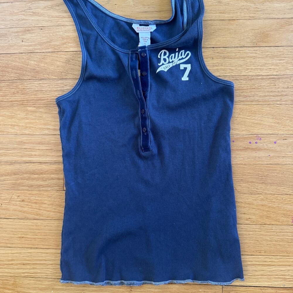 VINTAGE Hollister ribbed stretch cotton tank Cami Tank Top Strappy New rare